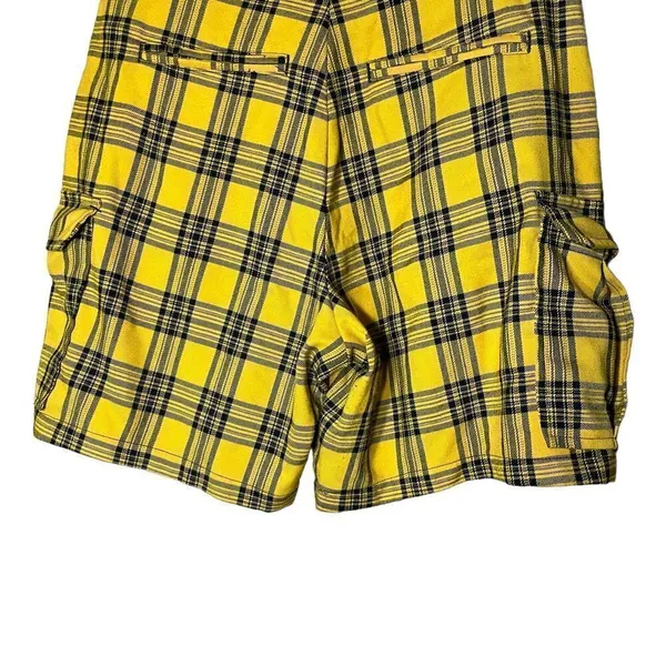 Hot Topic Yellow Plaid Cargo Bermuda Shorts‎ - Image 7
