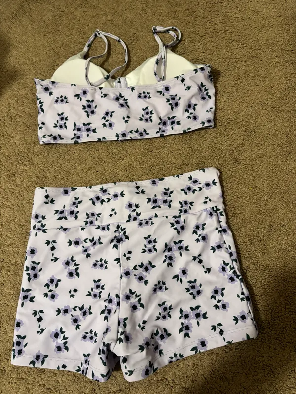 Floral Print Drawstring Bikini Set - Image 2