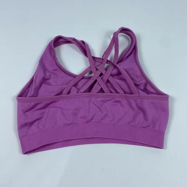 Fabletics Sports Bra Womens Small Purple Crisscross Back Seamless Yoga‎ Running - Image 4