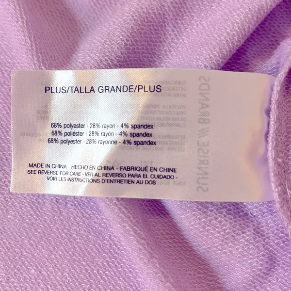 SkinnyGirl Soft Stretchy Purple Puff Sleeve Tee Size 2X New! - Image 6