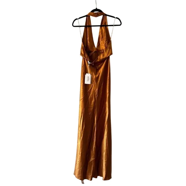 Reformation Daniela Silk Dress Copper size 0 silk C0 - Image 6