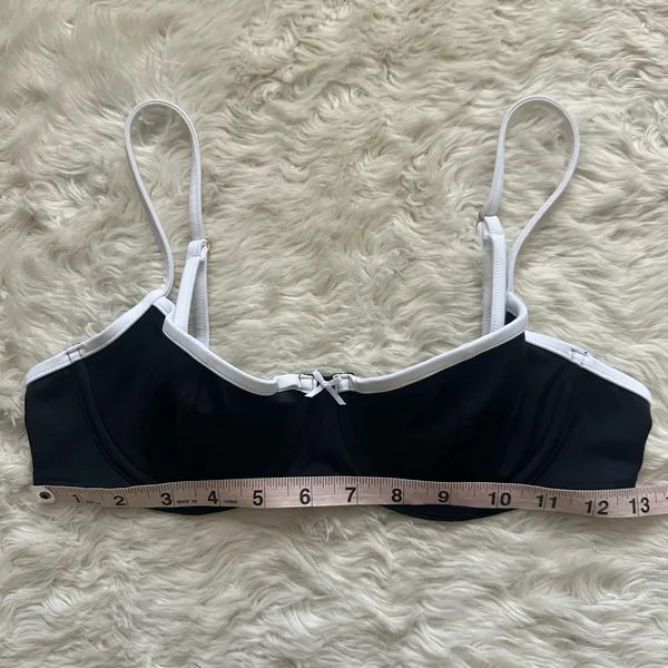 Pink By Frankies Bikinis Buttercup Bikini Top Swim Top Black White S - Image 8