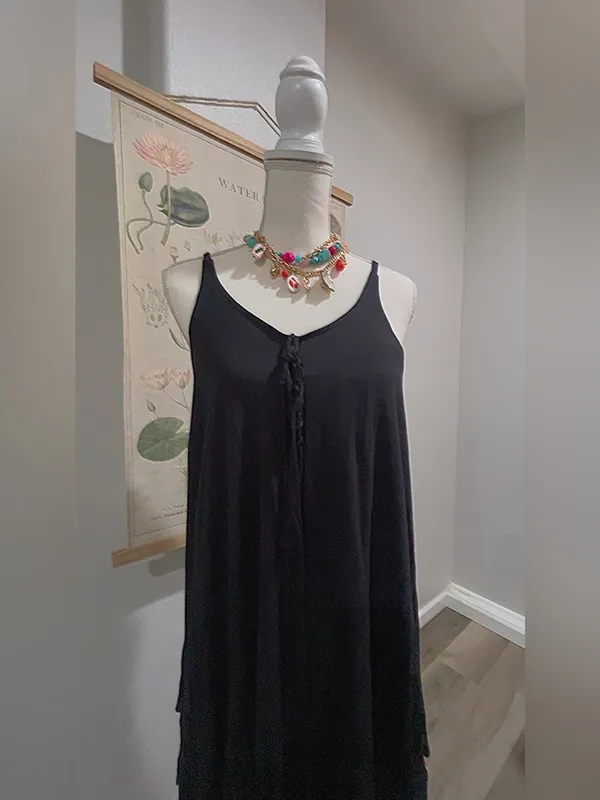 Free people beach black layered dress - Image 4
