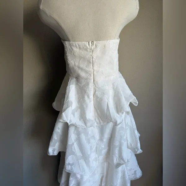 Here Comes The Sun Giavana Strapless Layered Midi Dress Floral Embossed - Image 11