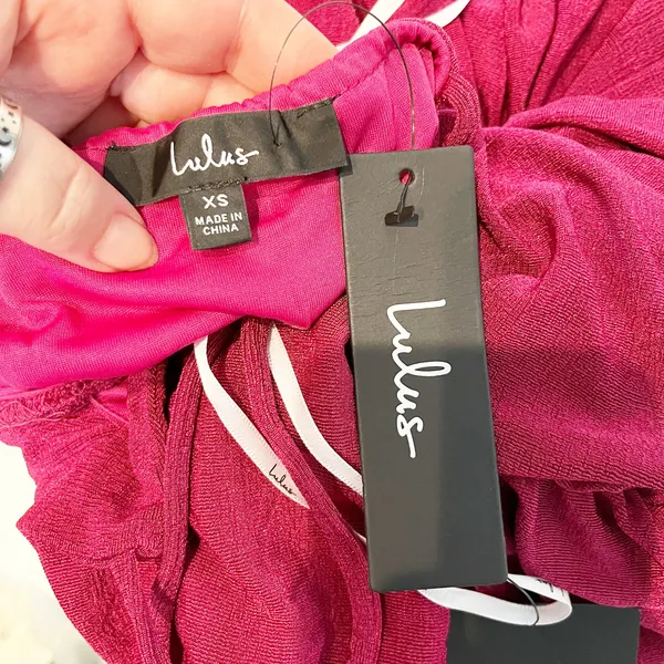 Lulus Such a Serve Ruched Strappy Bodycon Midi Dress Magenta Pink XS - Image 3
