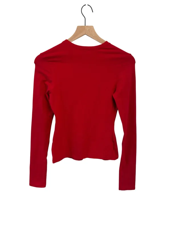 Skims Cotton Jersey Long Sleeve T- Shirt Cranberry M Brand New with Tags - Image 5