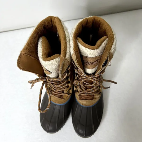 Khombu Cozy Pac Tall Lace Up Suede Knit Duck Boots - Image 6