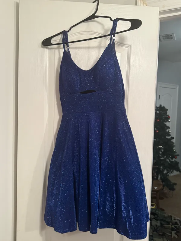 Shimmer navy blue dress Size 0 - Image 2
