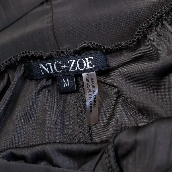 Nic+Zoe Palazzo Pants Womens M Brown Wide Leg High Waist Flowy Minimalist Luxury - Image 7