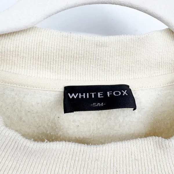 White Fox Womens Venice Beach Embroidered Casual Oversized Sweatshirt S/M - Image 3