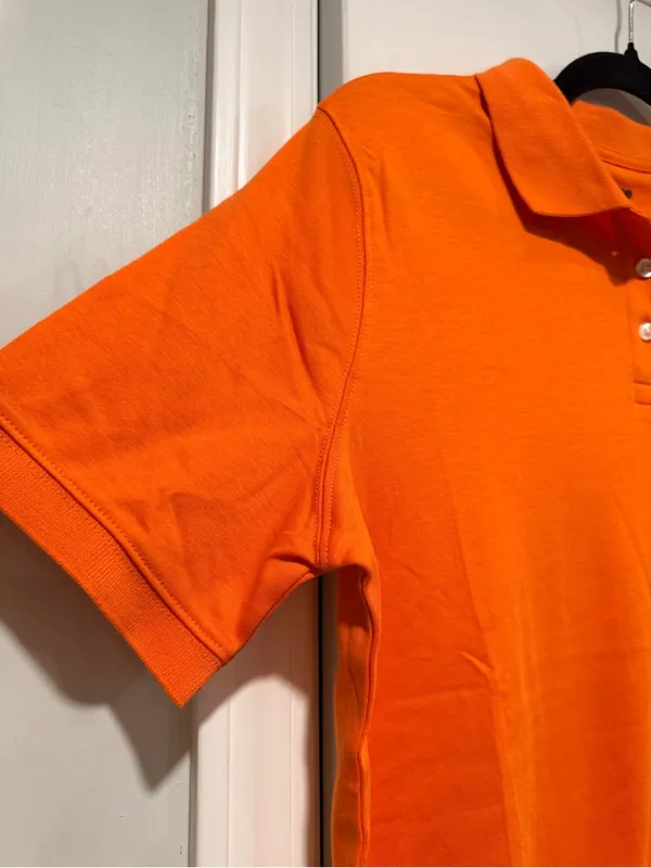 NWOT Lands End Size S Orange Short Sleeve Collared Polo Shirt - Image 5