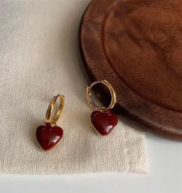 Love heart dangle drop earrings for women - Image 3