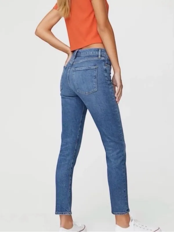 AGOLDE Tony Slim Straight‎ Jeans 29 High Rise Medium Wash Crop Denim - Image 2