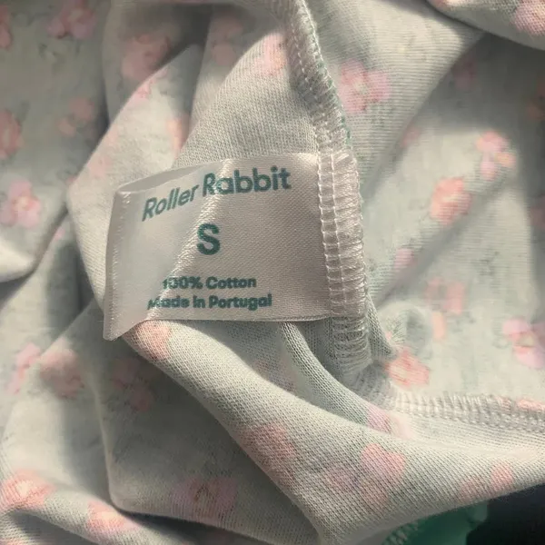 Anthropologie Roberta Roller Rabbit Blooms Pajama Top Tee Henley Floral Green Size US Small‎ - Image 11