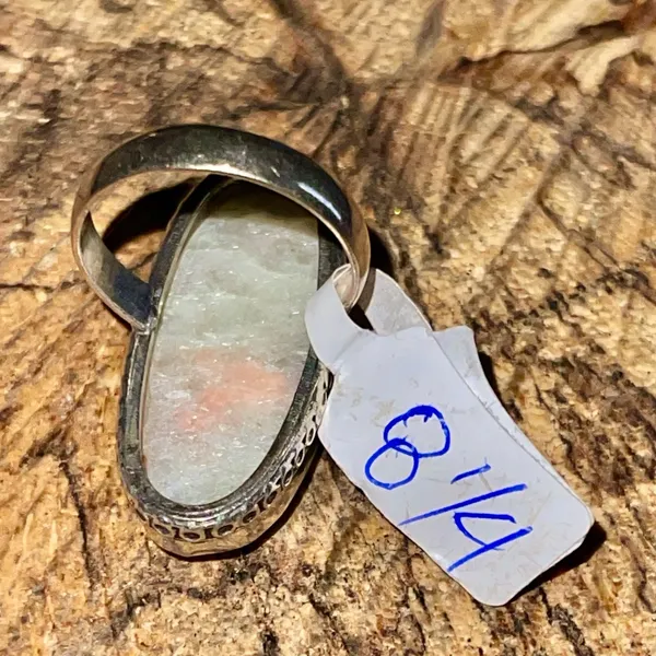 Citrine Quartz Ring Size 8 1/4 Green - Image 6