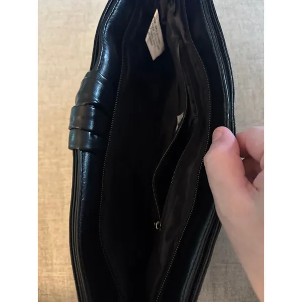 NWT Bonita Bag Women's Black Vinyl‎ Clutch Bag 15"x 9" - Image 8