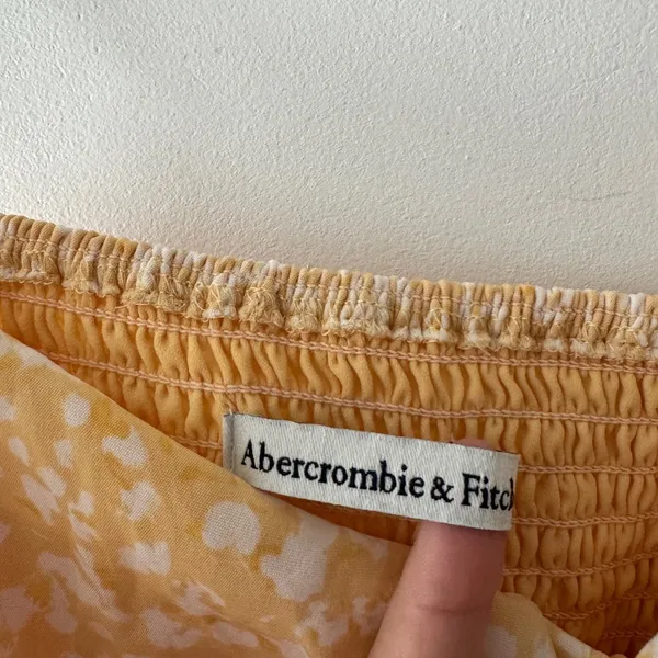 Abercrombie & Fitch Yellow and White Smocked Crop Adorable Top‎ - Image 5
