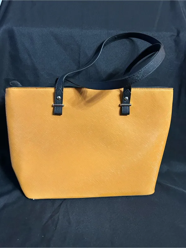 Amy Miller Women’s Two-Tone Orange & Black Tote Bag Purse NWT - Image 2
