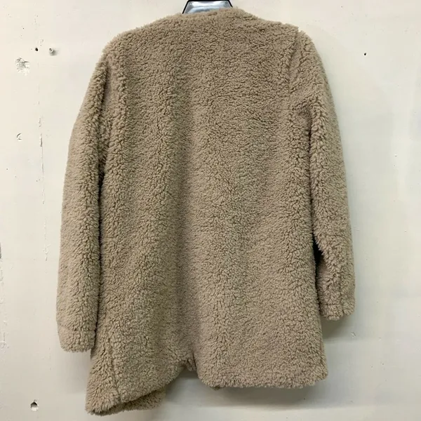 Lush Womens Beige Faux Fur Long Sleeve Coat - Image 4