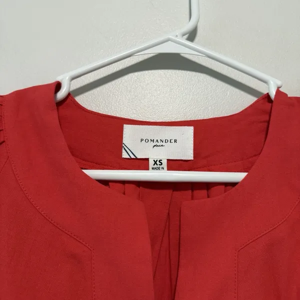 Pomander Place Tuckernuck‎ Finley Flutter Sleeve Notched Neck Pink Cotton Blouse - Image 5
