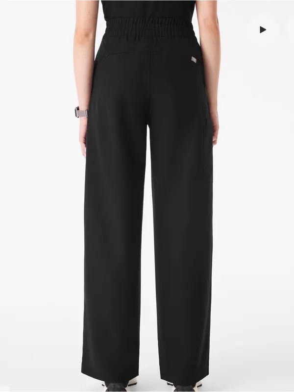 Figs Shelby Ultra High Rise Wide Leg Scrub Pant in Black Size Small/ tall - Image 2