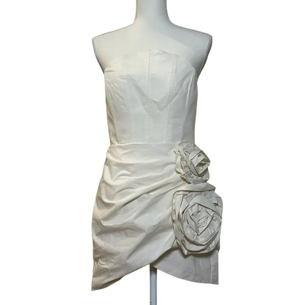 NBD Alyna Mini Dress in Ivory Medium New Womens Strapless Cocktail - Image 5