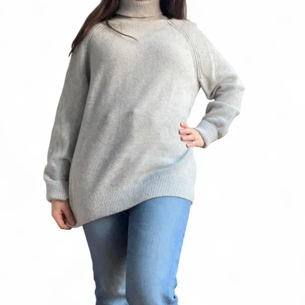 Gap Chunky Knit Turtleneck Sweater Y2K Fall Cabin Women's Medium 100% Cotton - Image 2