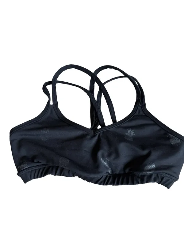 Beyond Yoga Two Piece Workout Set Sports Bra Leggings Black Pineapple Size XS - Image 4