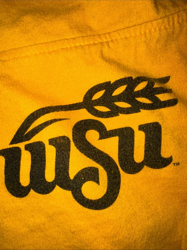 Pressbox Yellow Long-Sleeve Crewneck with WSU Graphic - Image 2