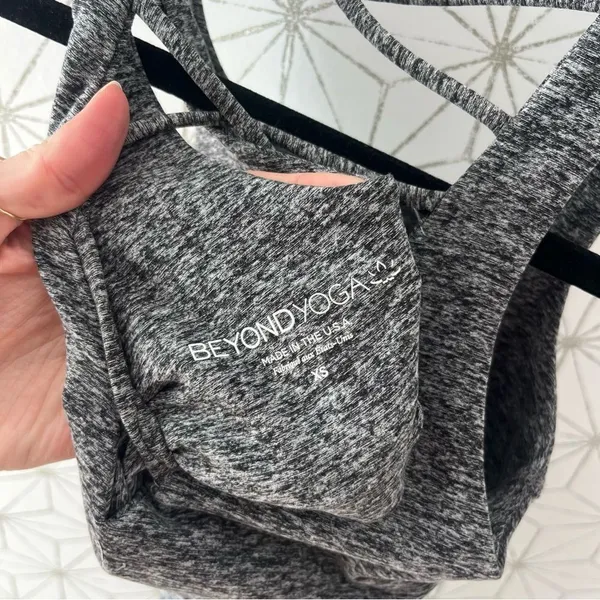 Beyond Yoga Gray Marled Spacedye Lace Back Tank - Image 5