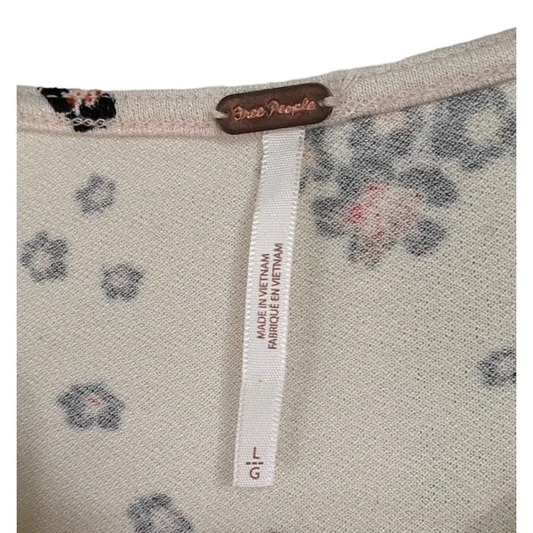 Free People To the Tropics Blouson Sleeve Top Cream Floral Size Large L - Image 7