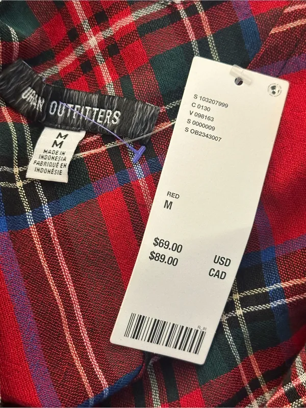 Urban Outfitters Plaid For You Lace Trim Slip Midi Dress NWT Medium - Image 8