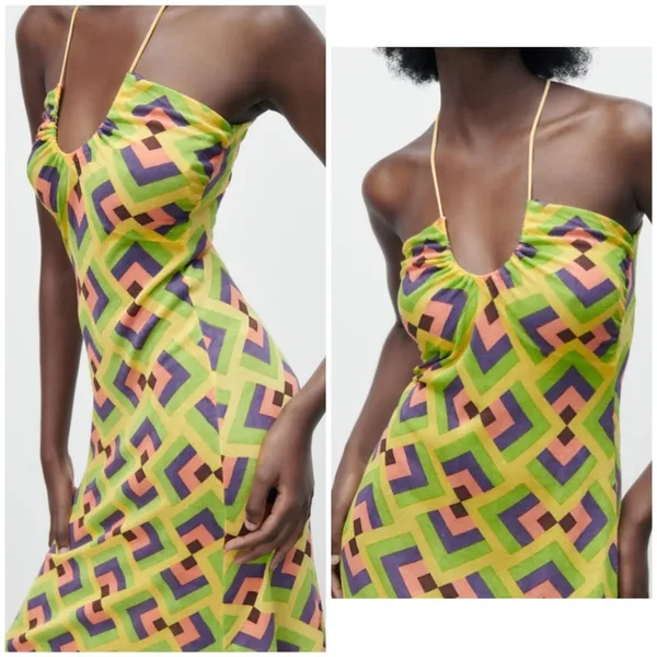 Zara geometrical jacquard knit dress NEW - Image 3