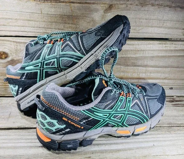 ASICS Gel Kahana 8 Trail Running Shoes T6L5N Grey Teal Orange Women’s Size 9 - Image 3