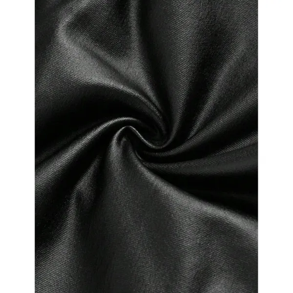 Draped Front Tie Backless Halter Top Faux Leather Size Xl New - Image 4