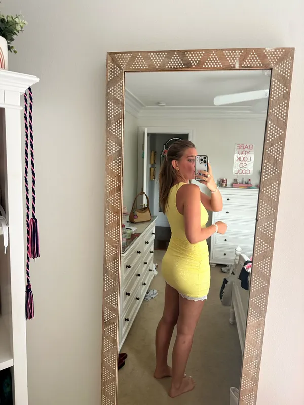 Yellow Lace Dress Size M - Image 2