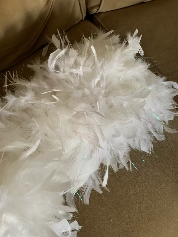 Sparkly White Costume Boa - Image 2