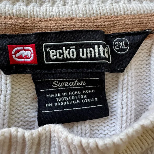 Vintage Y2K Ecko UnItd rib-knit embroidered Crewneck sweater - Image 3