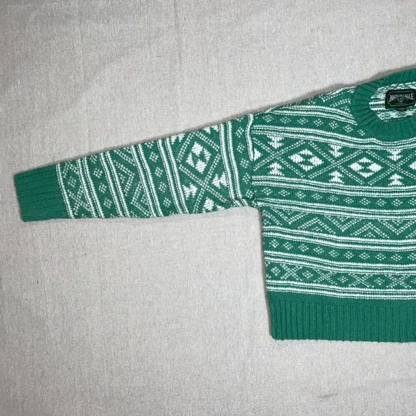 American Eagle | Green Fair Isle Snowdrift Sweater | Medium - Image 9