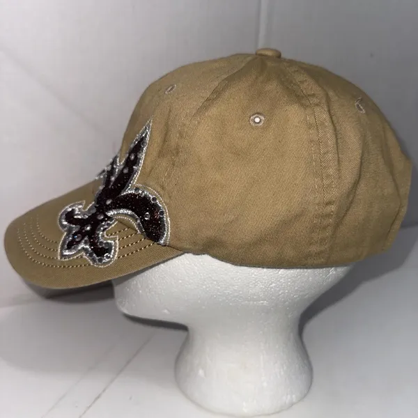 Pit Bull Cap Fitted Womens One Size Black Rhinestone Cadet Y2K‎ Fleur de lis - Image 3