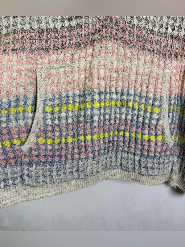 Daily Practice Anthropologie Women M/L Hooded Open Knit Poncho Sweater Oversized - Image 3