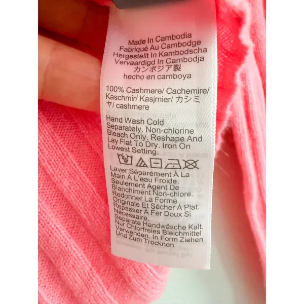 J.Crew | NWT Wide-Rib Cashmere Cardigan in Neon Capri Pink 100% Cashmere | Sz XS - Image 7