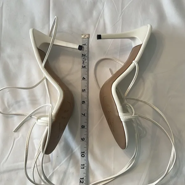NWT White Strappy Sandals no size on sandals see size chart and measurements - Image 7