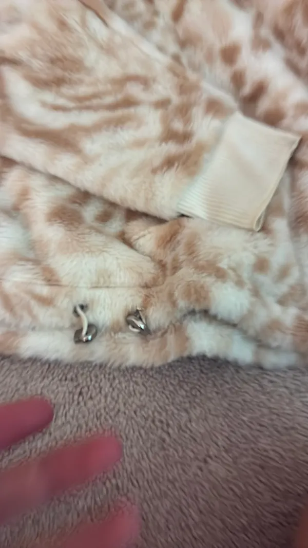 Calvin Klein Leopard Print Fuzzy Quarterzip - Image 3