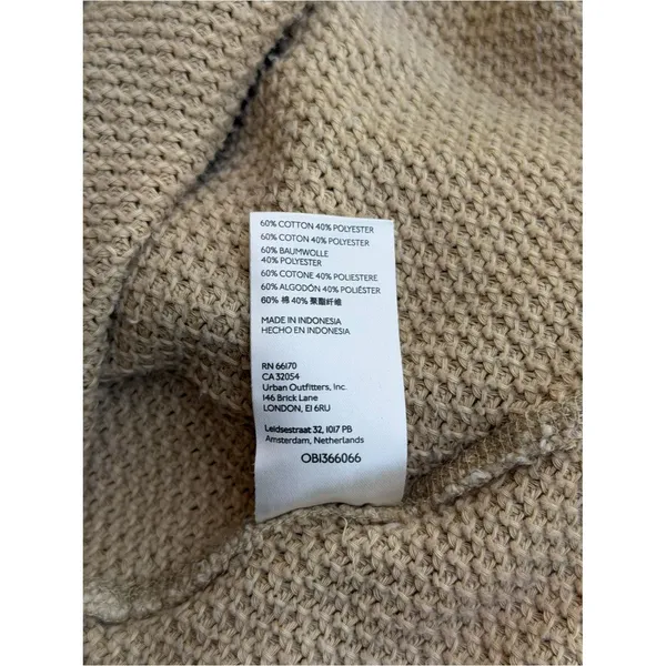 Free People We The Free She’s A Keeper Sweater Women’s L Tan Oversized Boho - Image 7