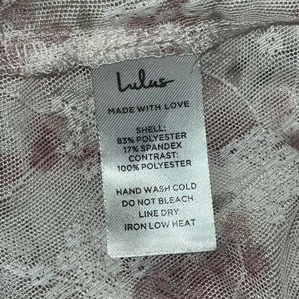 Lulus Women Camisole Top White Pink Floral Lace Ruffle Tie Front Coquette Large - Image 5