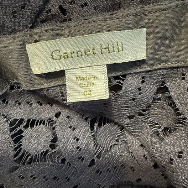 Garnet Hill Lace Dress 4 Slip Liner Gray‎ Knee Length Floral Eyelet Semi-formal - Image 5
