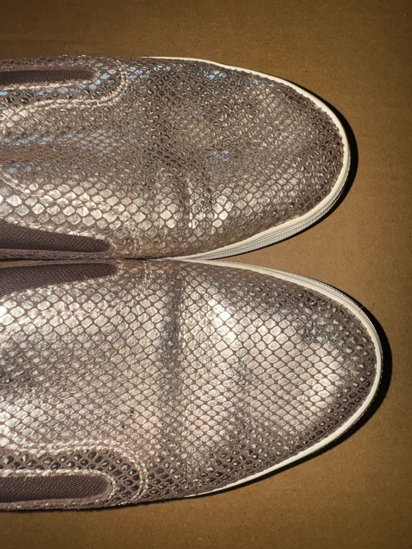 Vince Camuto Women's Gold Metallic Snakeskin Slip-On Sneakers size 7 - Image 2
