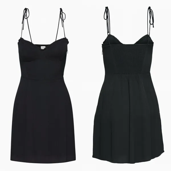 Aritzia Wilfred Fable Dress Black Mini Bustier Sweetheart Tie Strap Women's 0 - Image 3
