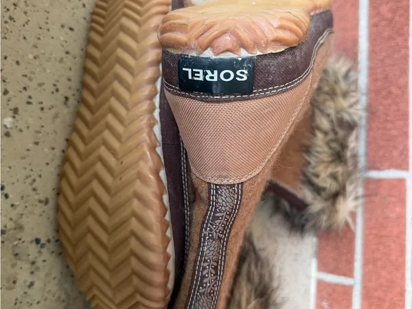 SOREL Cozy Joan felt furry boots tan/brown‎ womens size 8 - Image 6